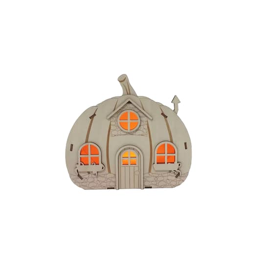 7.5" Pumpkin House DIY Wood Décor by Make Market®